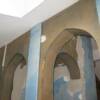 Particle board arches prepared for plaster